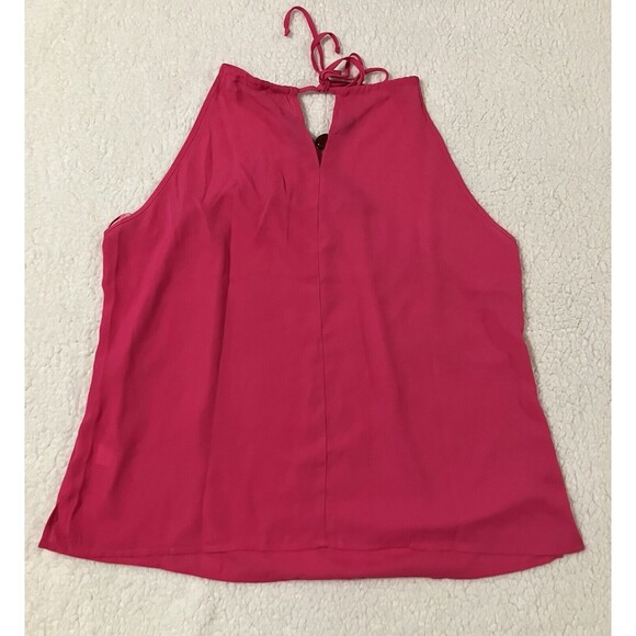 1.STATE Pink Halter Brown Accented Sleeveless Top size XL - Picture 2 of 13